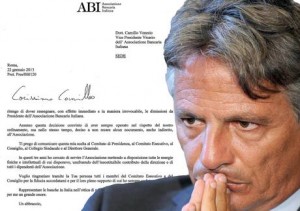 Giuseppe Mussari e la sua lettera di dimissioni dall'ABI