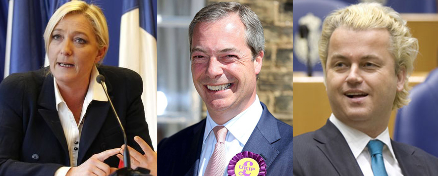 Marine Le Pen, Nigel Farage e Geert Wilders