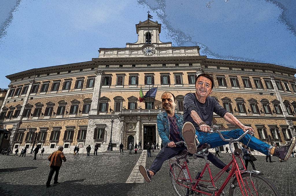Renzi e Alfano in Tandem visti da Grattachecca