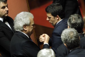 Verdini e Renzi in Parlamento