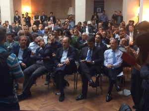 Sveglia Centrodestra Nella foto fra gli altri Adolfo Urso, Gaetano Quagliariello e Raffaele Fitto (Formiche.net)