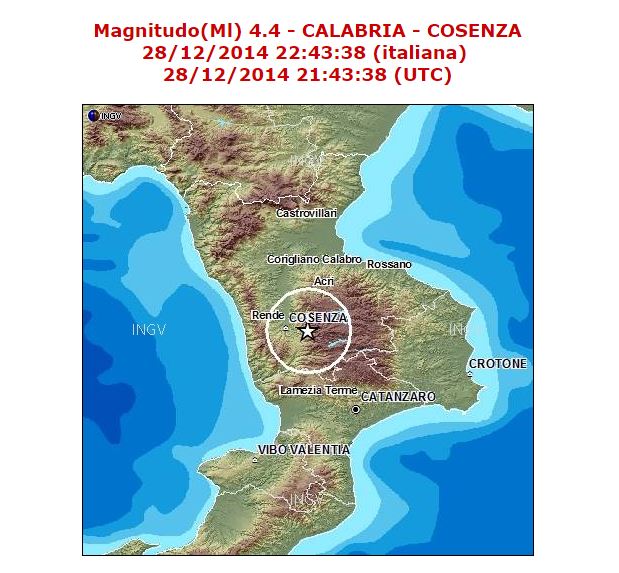 Terremoto in Sila Cosenza