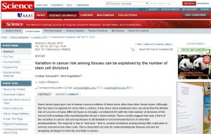 ricerca tomasetti sul cancro - science