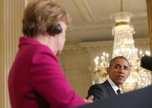 Merkel e Obama discutono della crisi Ucraina (Epa/Kappeler) venti di guerra in europa