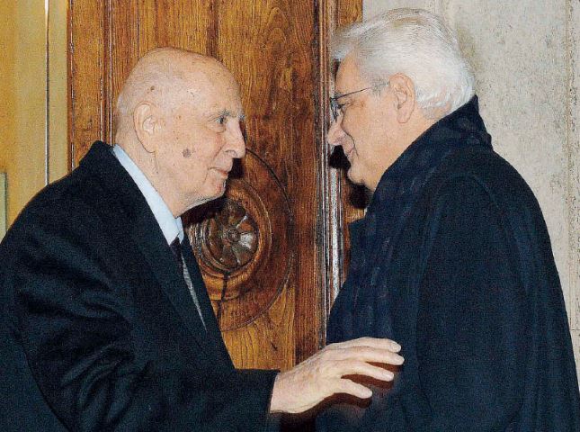 Sergio Mattarella in visita da Napolitano