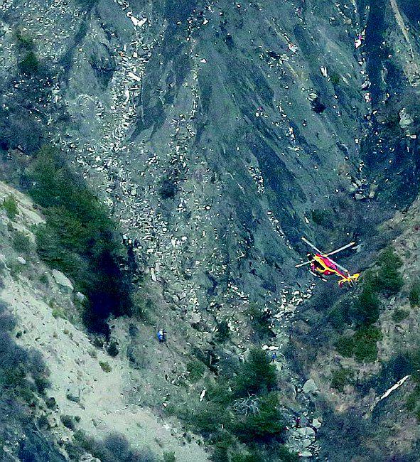 Il luogo del disastro aereo del Germanwings