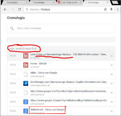 cronologia browser Germanwings