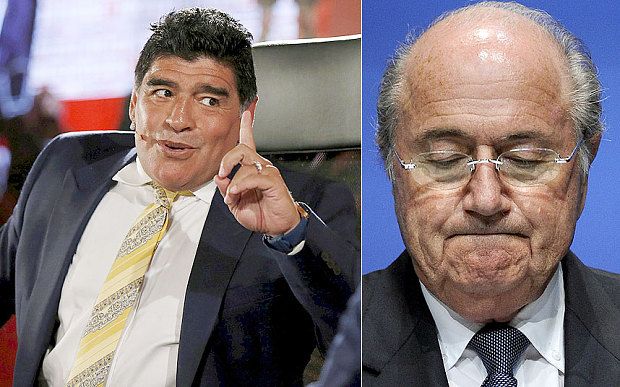 Diego Amando Maradona e Sepp Blatter
