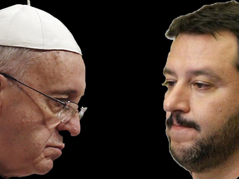 scontro salvini papa su migranti: "Quanti ce ne sono in Vaticano?"