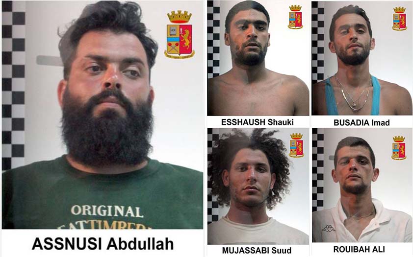 I presunti scafisti arrestati dalla Polizia di Stato a Palermo