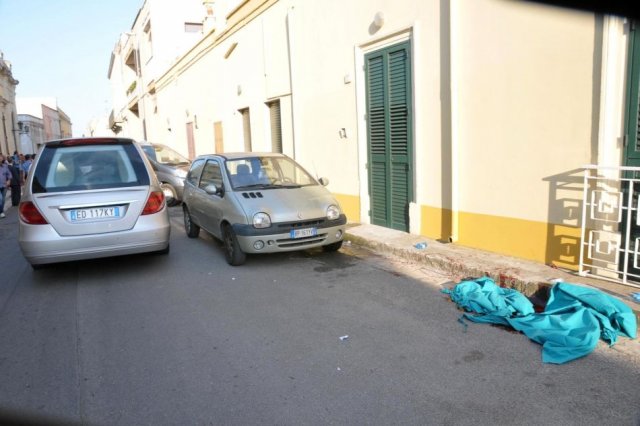 Il luogo dell'omidicio suicidio a Squinzano a Squinzano, Lecce. Maria Paola Marzo uccisa dall'ex Sergio Pagano
