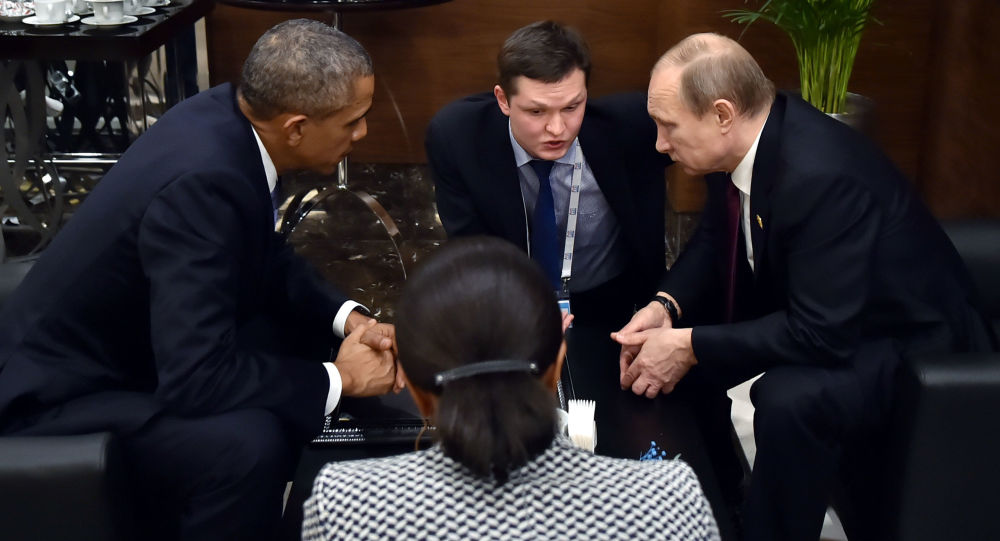 Barack Obama nell'incontro con Vladimir Putin al G20 in Turchia