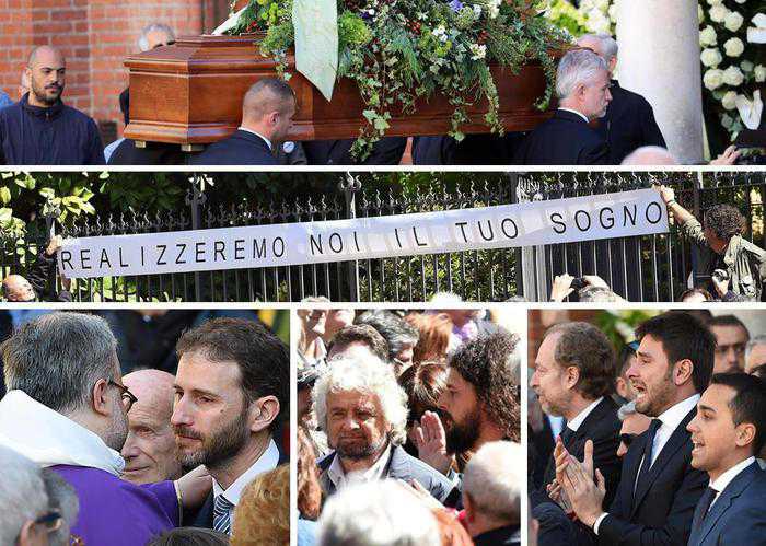 Funerali Gianroberto Casaleggio con brindisi. M5S: "Realizzeremo il tuo sogno"