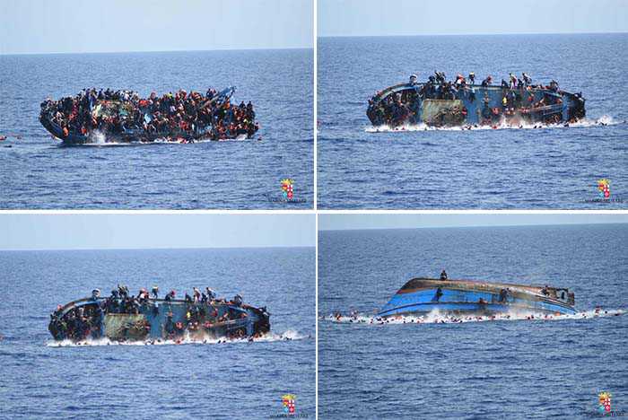 Barcone si capovolge in mare Libia