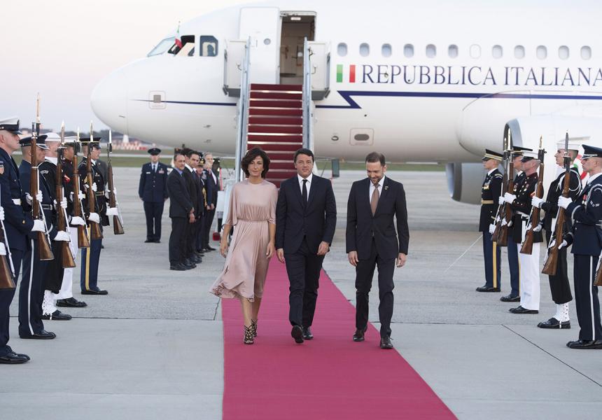 Matteo Renzi e la signora Agnese a Washington