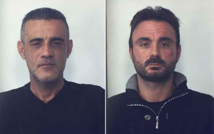 Da sinistra Tomaino e D'Andrea condannati e arrestati per la rapina a Vibo Valentia