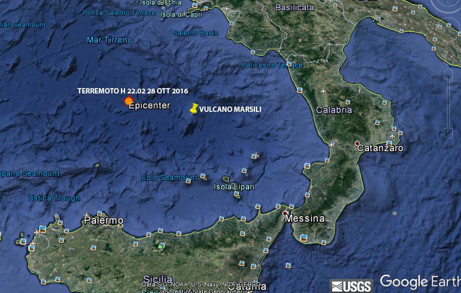 Il terremoto nel Tirreno meridionale