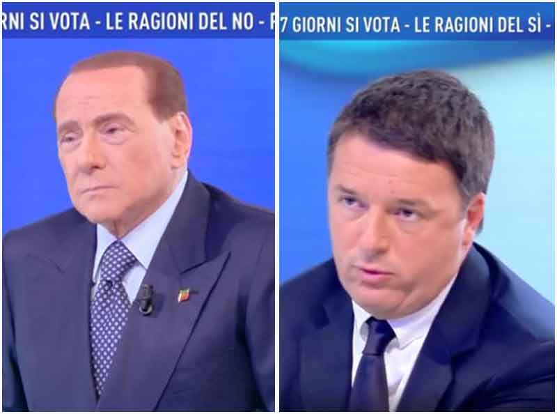 Berlusconi e Renzi a Domenica Live