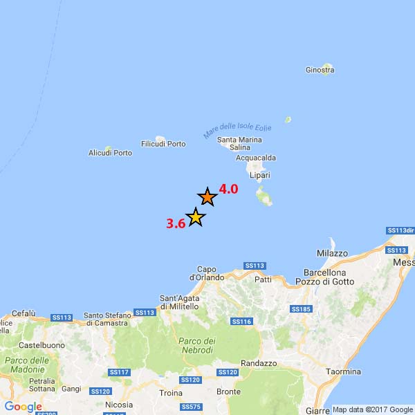terremoto Eolie Messina