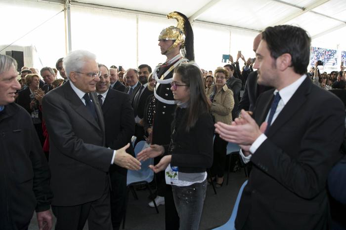 Il presidente della Repubblica Sergio Mattarella durante l'incontro promosso da "Libera" a Locri 