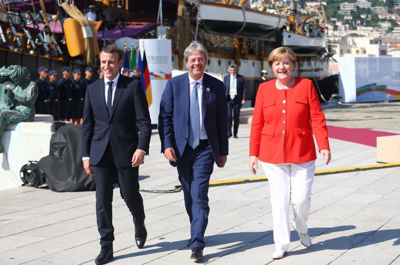 Macron, Gentiloni e Merkel a Trieste
