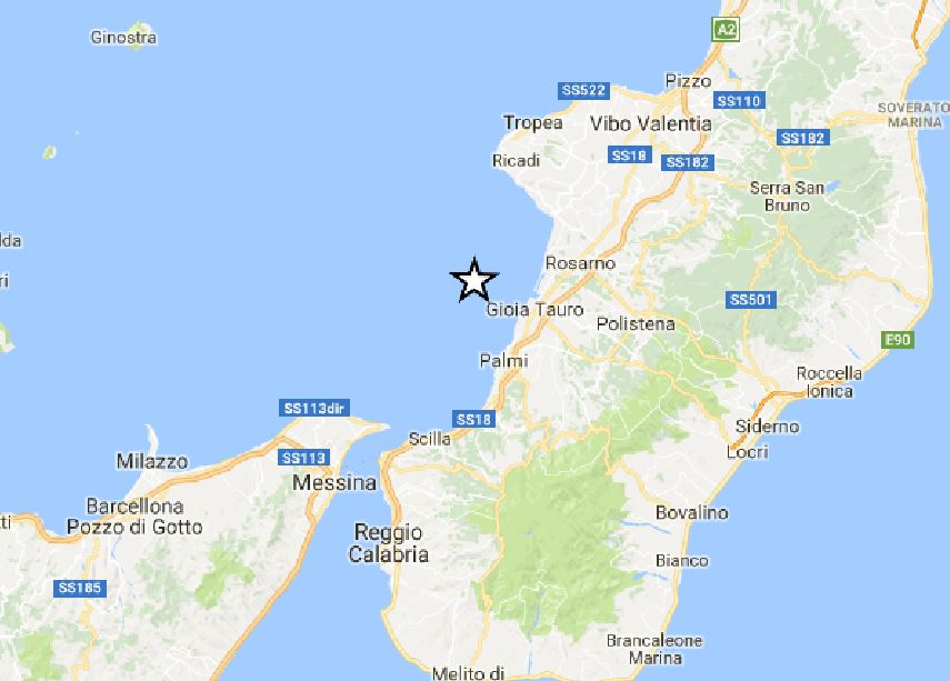terremoto Tirreno meridionale Calabria