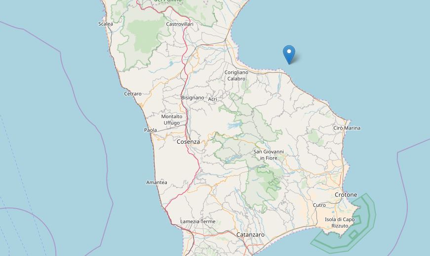 Lieve scossa di terremoto nell'Alto Ionio Cosentino Crosia e Calopezzati