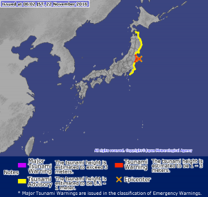 La cartina dell'agenzia meteorologica giapponese