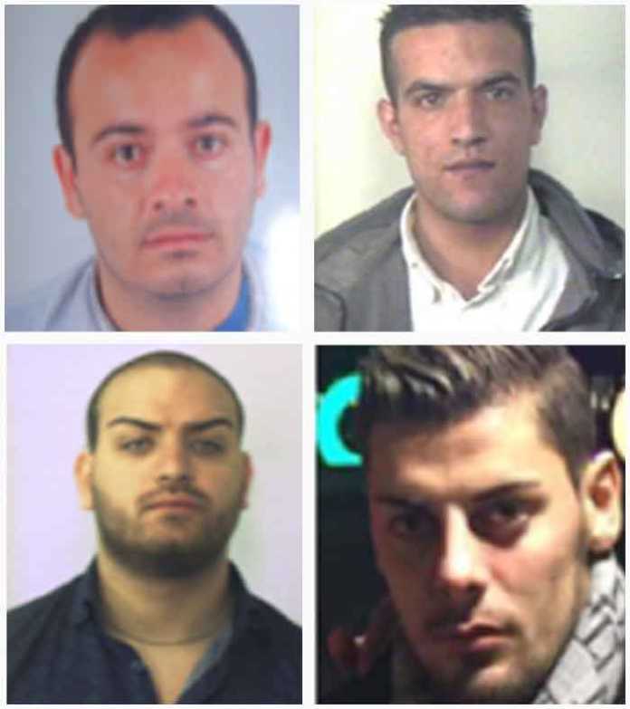 Arrestati oper. Conquista clan Bonavota VV Da sinistra in alto in senso orario Domenico Bonavota, Onofrio Barbieri, Giuseppe Lopreiato e Domenico Febbraro