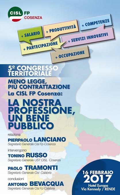 Manifesto Cisl funzione pubblica cosenza Cisl funzione pubblica cosenza
