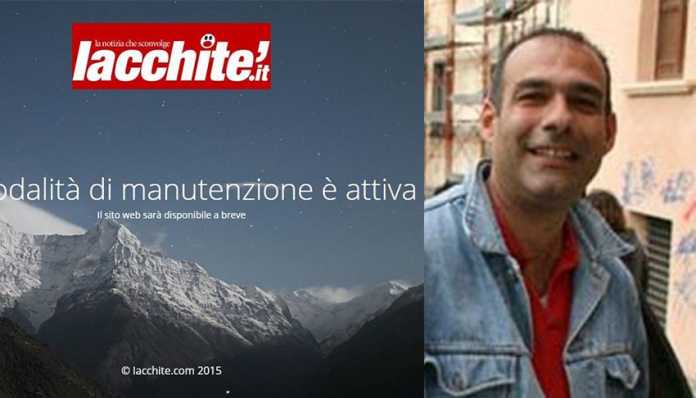 La home page di Iacchitè come si presenta ai visitatori. A destra Gabriele Carchidi