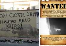 Le scritte contro don Ciotti, sindaco di Locri posta foto autore su Fb