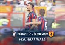 Crotone Benevento 2-0, squali a 4° posto. Nicola: “Partita sofferta” Crotone Benevento