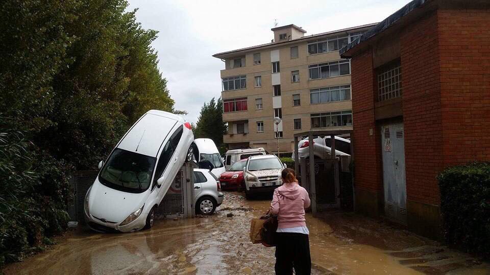Gli effetti disastrosi del maltempo a Livorno in una foto del sindaco Nogarin postata su twitter