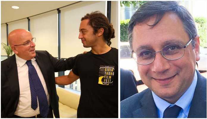 Oliverio Carpignano Marziale A sinistra il presidente della Regione Calabria Oliverio con il regista Carpignano. A destra Marziale