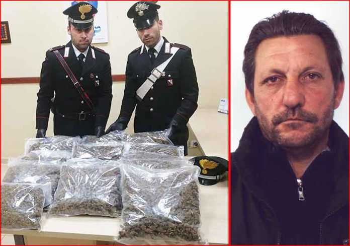 marijuana Giuseppe Pace I carabinieri con la marijuana sequestrata. A destra l'arrestato Giuseppe Pace