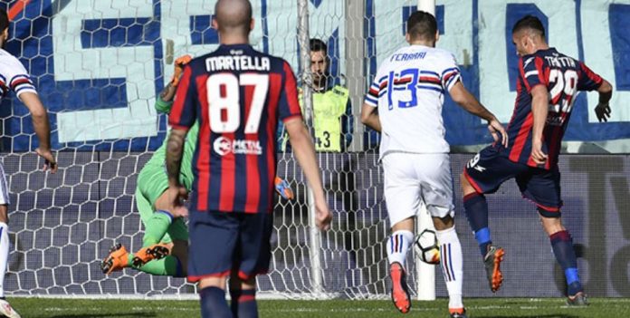 Crotone Sampdoria Il gol di Trotta in Crotone Sampdoria