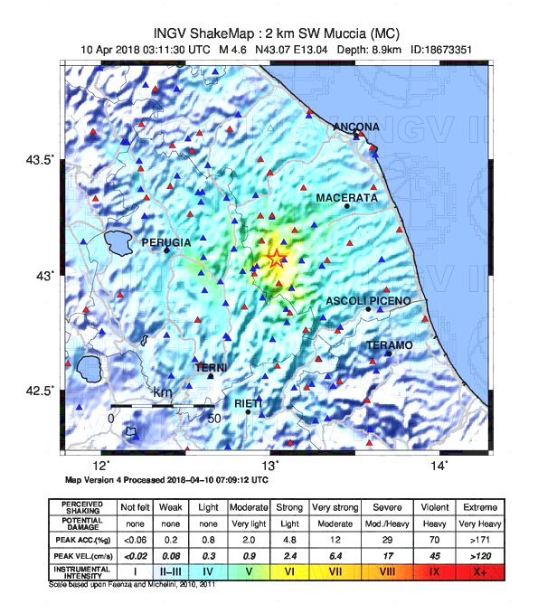 intensita terremoto muccia