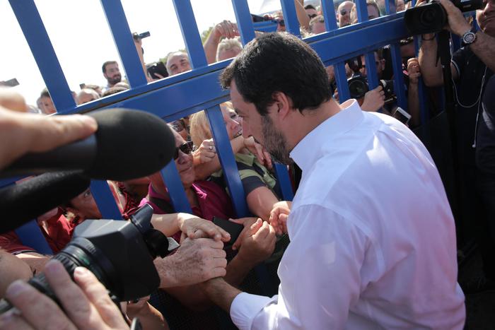 ll ministro dell'Interno, Matteo Salvini a Pozzallo