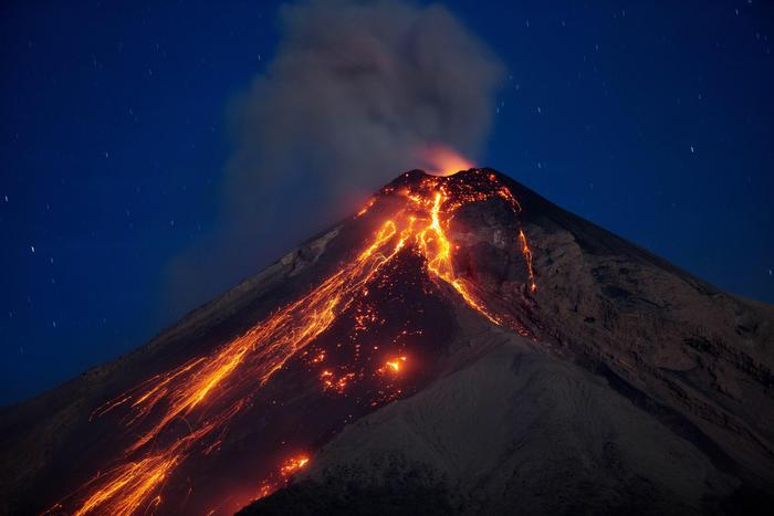 Eruption of the Volcan de Fuego in Guatemala