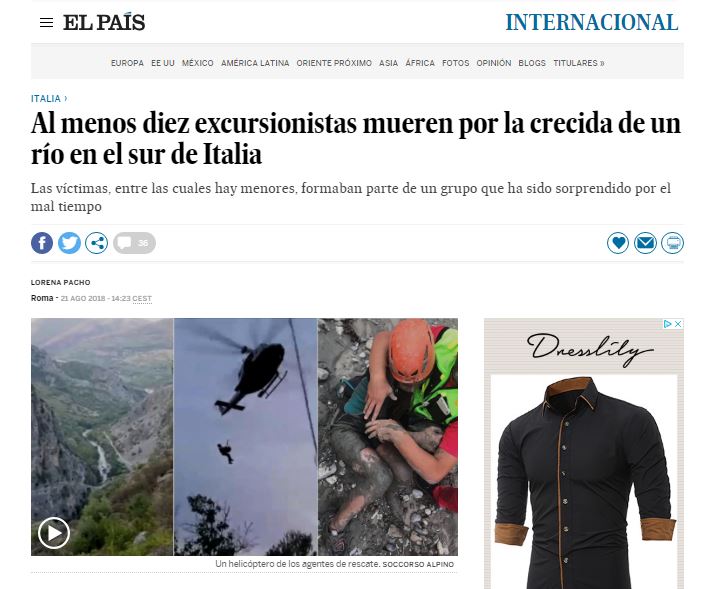 Tragedia Raganello EL PAIS