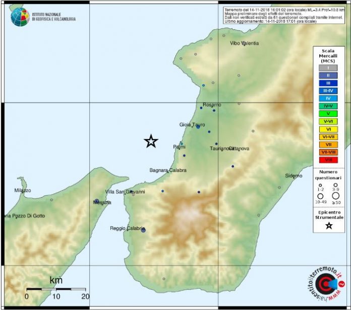 terremoto Palmi costa tirrenica terremoto Palmi costa tirrenica