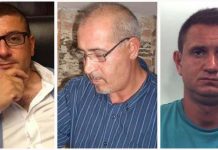 Da sinistra due vittime: l'avv. Francesco Pagliuso, Gregorio Mezzatesta e il presunto killer Marco Gallo
