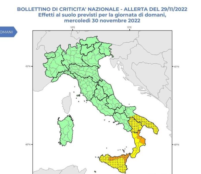 allerta meteo calabria 30-11-22