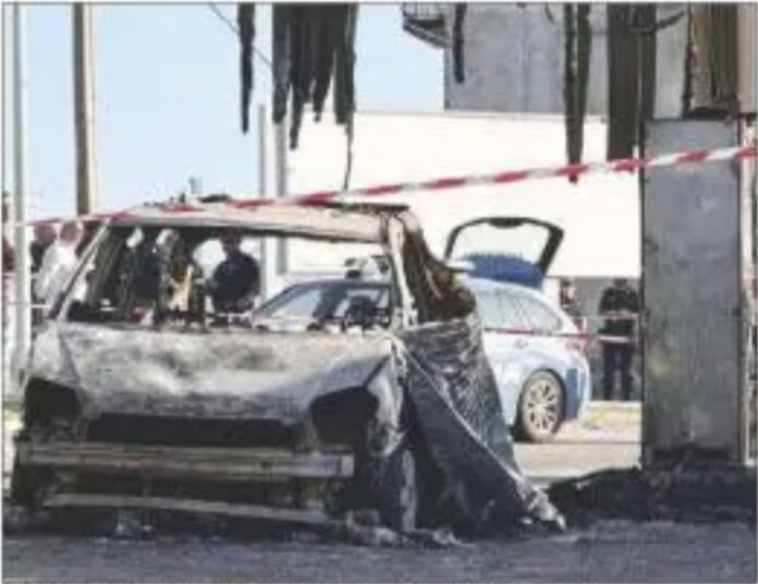 Veicolo bruciato Strage migranti Amendolara