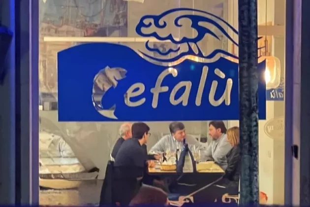Lavitola e Ranucci insieme al ristorante (Foto credits Aldo Torchiaro Il Riformista)