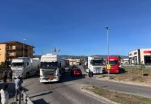 Caro carburante, presidio dei Tir a Cosenza: “Calmierare i prezzi del gasolio”